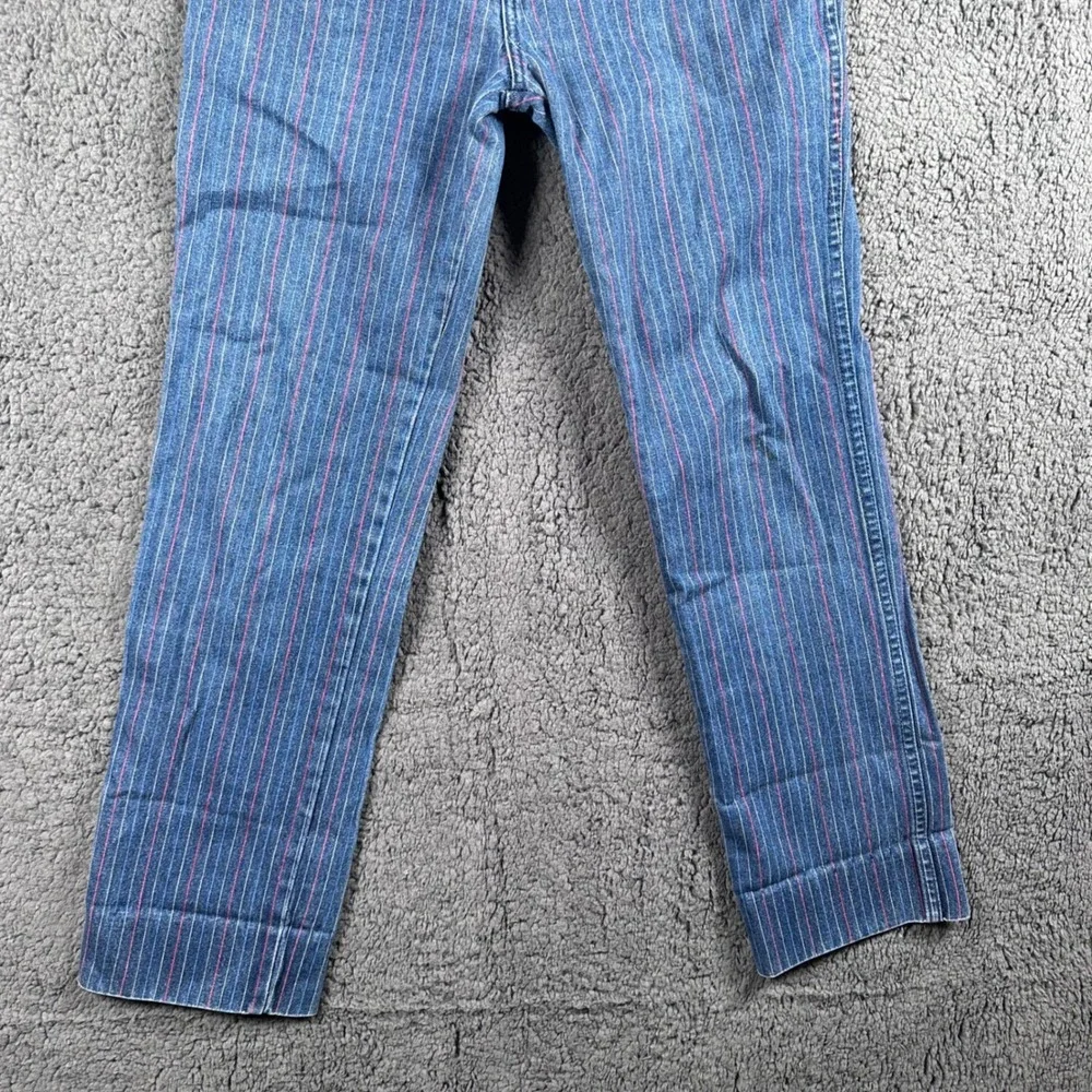 VTG 80s Sergio Valente Pinstripe Jeans Boys Prep 29 (26x28) High Waist Railroad‎